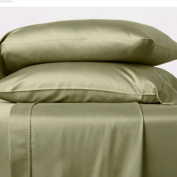 400 thread count Full Solid Performance Sheet Set Green Threshold NWT - Picture 1 of 2